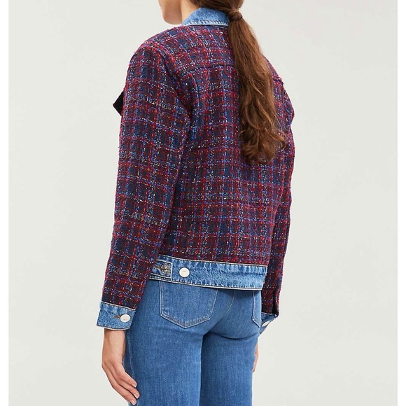 *SOLD* Sandro Chelsy Denim-Trimmed Tweed Jacket - Picture 8 of 12